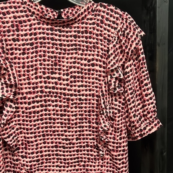 New York & Co- high neck polyester shirt with ruffles - Picture 3 of 8